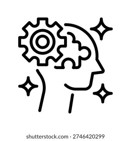 Problem Solver Line Icon, Outline Symbol for Issue Resolution, Strategic Thinking, Analytical Task, Challenge Overcoming, and Logical Solution. Vector Sign Icon.