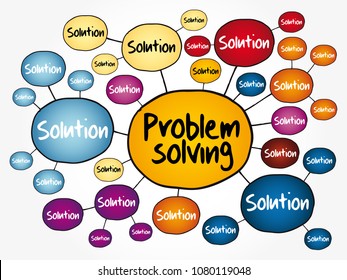 Problem solving aid mind map flowchart, business concept for presentations and reports