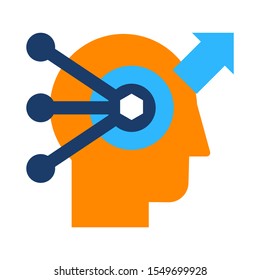 Problem solving and analysis flat vector icon. Brainstorming, data research color pictogram
