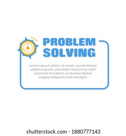 Problem Solving Banner  Frame Template with Compass Icon