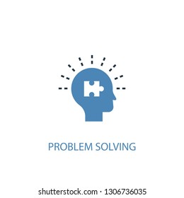 problem solving concept 2 colored icon. Simple blue element illustration. problem solving concept symbol design. Can be used for web and mobile UI/UX