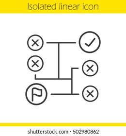 Problem solving concept linear icon. Logistics thin line illustration. Decision making contour symbol. Vector isolated outline drawing
