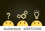 Problem solving concept. Path from question to answer, problem to solution. Vector illustration with icons and emoticon characters