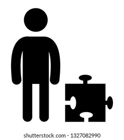 Problem solving concept, pictogram design.