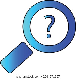 Problem solving concept vector. The magnifying glass and question mark symbol. Keep asking and searching. Research concept.