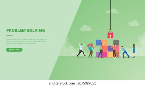 problem solving concept for website landing homepage template banner or slide presentation