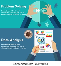 Problem solving and data analysis vector concept