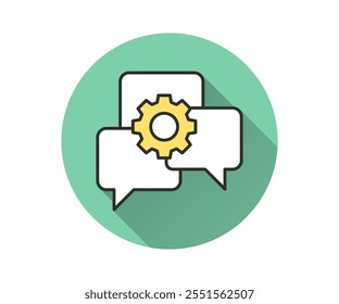Problem solving flat icon. Simple illustration with long shadow for graphic and web design.