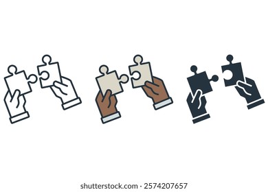 Problem Solving flat icons  symbol line elements for infographic web
