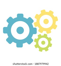 Problem solving gear wheels icon. Cartoon of problem solving gear wheels vector icon for web design isolated on white background