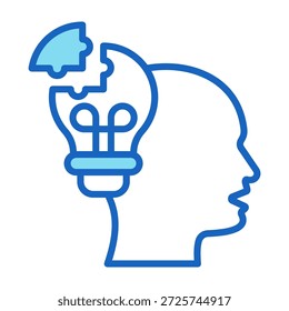 Ícone de resolução de problemas - Ilustração do vetor de estilo de cor azul