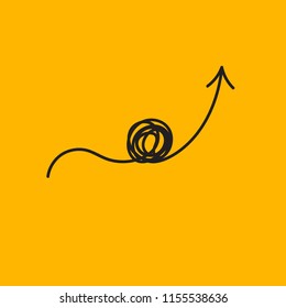 Problem solving icon, business icon, business strategy, brainstorming, sketch, vector up arrow