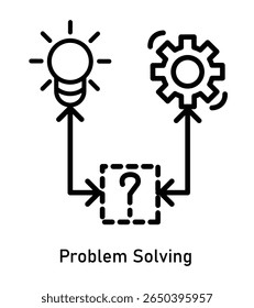 Ícone de resolução de problemas - Lâmpada criativa e mecanismo de engrenagens para inovação empresarial