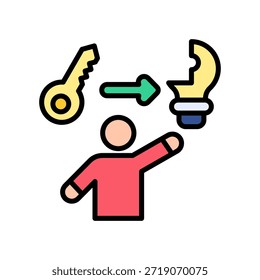Icono de resolución de problemas Ilustración vectorial de color lineal