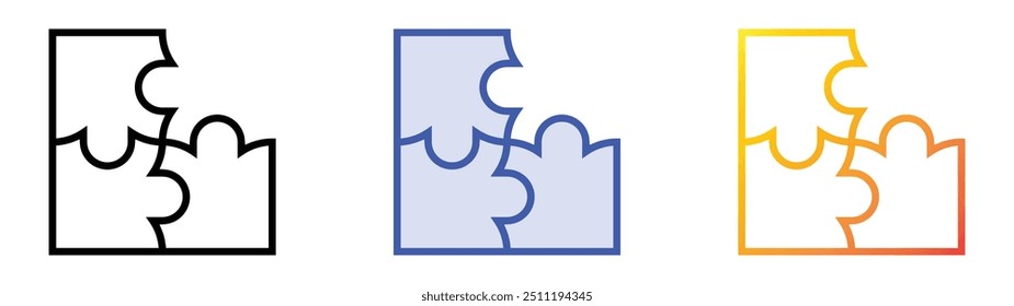 problem solving icon. Linear, Blue Fill and Gradient Style Design Isolated On White Background