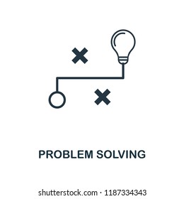 Problem Solving icon. Monochrome style design from machine learning collection. UX and UI. Pixel perfect problem solving icon. For web design, apps, software, printing usage.