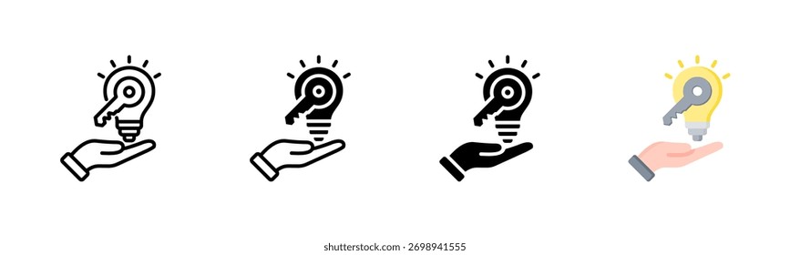 Ícone de resolução de problemas, conjunto de ícones com vários estilos