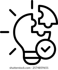 Problem Solving Icon Outline Vector Illustration