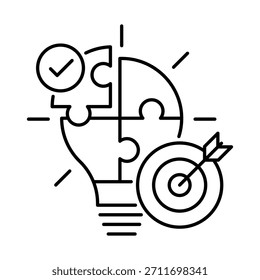 Ícone de solução de problemas. Peça de quebra-cabeça com chip AI. Pensamento crítico e soluções inovadoras para problemas complexos com assistência de IA para a tomada de decisões eficaz. Ícone de vetor.