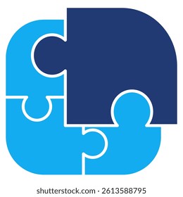 Problem solving icon represented by puzzle Dualtone style.