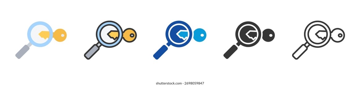 problem solving icon set multi style various collection