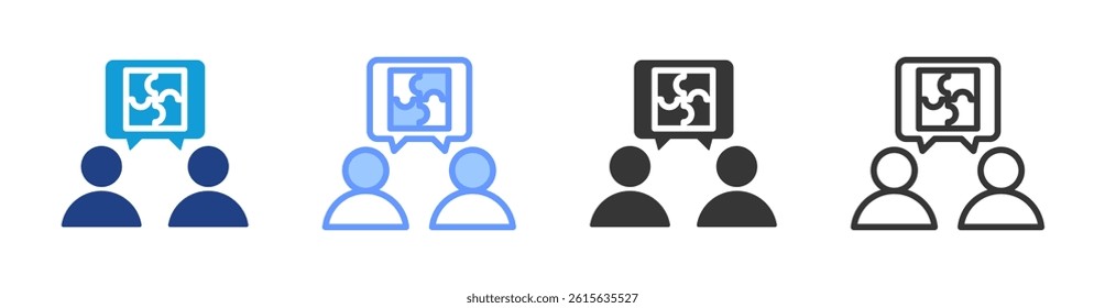 Problem Solving icon set multiple style collection