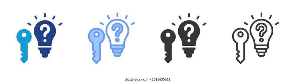 Problem Solving icon set multiple style collection