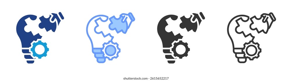 Problem Solving icon set multiple style collection