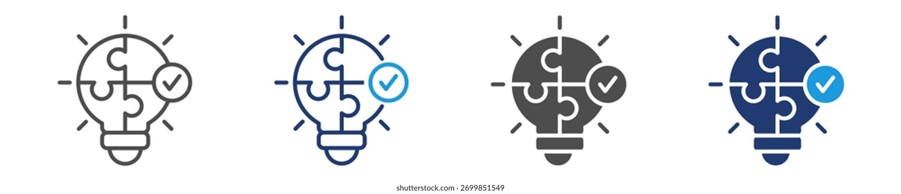 problem solving icon set multiple style