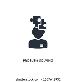 problem solving icon. simple element illustration. isolated trendy filled problem solving icon on white background. can be used for web, mobile, ui.
