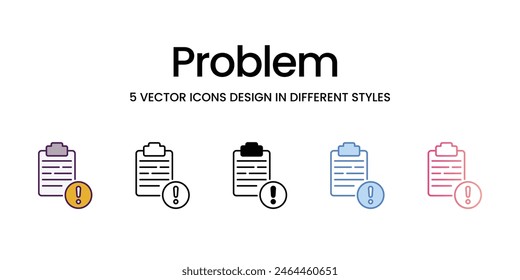 Problem Solving Icons different style vector stock illustration