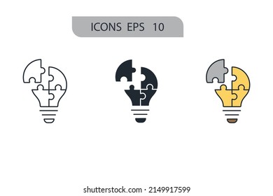 Problem solving icons set . Problem solving pack symbol vector elements for infographic web