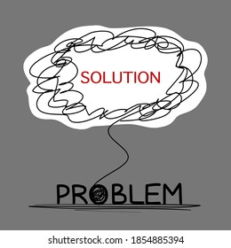Problem solving idea. concept of difficulty and solution.