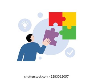 Problem solving illustration flat cartoon vector