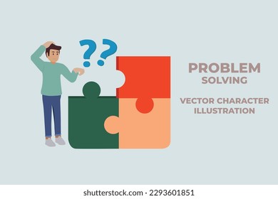 Problem solving illustration. Flat vector illustration concept for web, landing page, banner, presentation, flyer, poster.