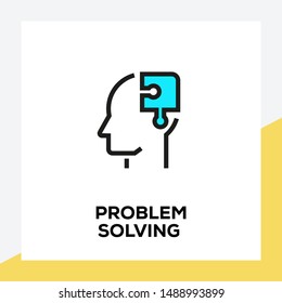 PROBLEM SOLVING AND ILLUSTRATION ICON CONCEPT