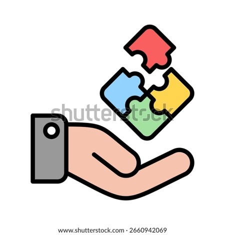 Problem Solving lineal color icon vector illustration