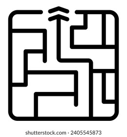 Problem solving maze icon outline vector. Making decisions labyrinth. Cognitive challenge brainstorming