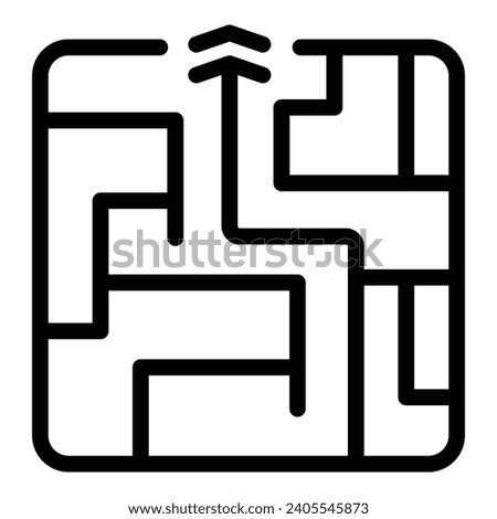 Problem solving maze icon outline vector. Making decisions labyrinth. Cognitive challenge brainstorming