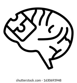 Problem Solving Mindset on Whitebackground, Human Brain Puzzle Pieces Vector Icon Design
