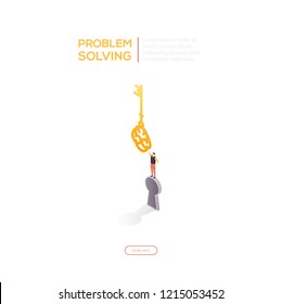 Problem solving - modern isometric vector web banner