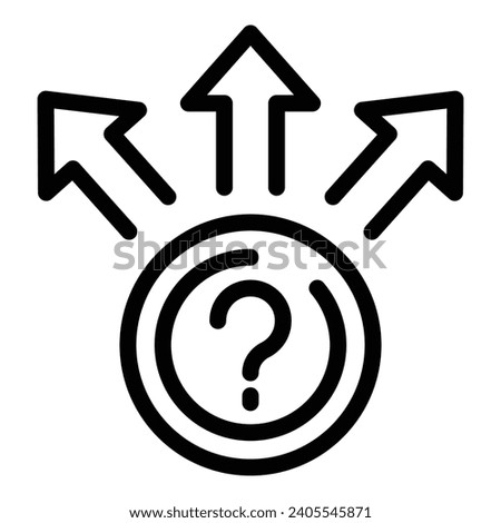 Problem solving options icon outline vector. Choosing effective resolution. Question with multiple answers