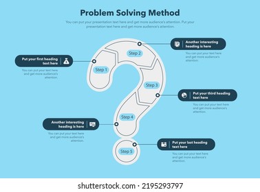 Problem Solving Process Template Five Steps Stock Vector (Royalty Free ...