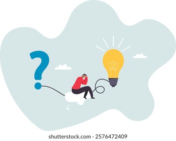 Problem solving skill, critical thinking or finding solution to solve problem, answer question,business concept.flat character.