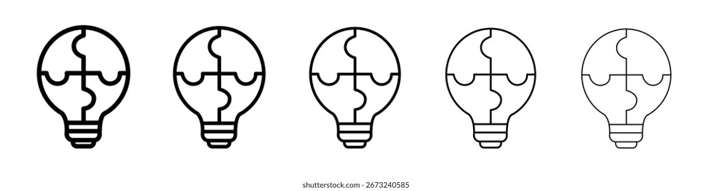 ícone de habilidades de resolução de problemas conjunto de tópicos de linha fina ou coleção
