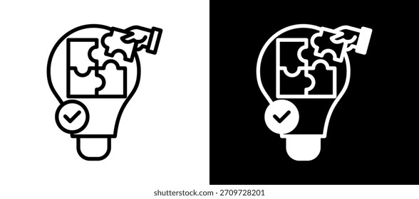 Problem Solving Skills Icon weißschwarz Vektorgrafik