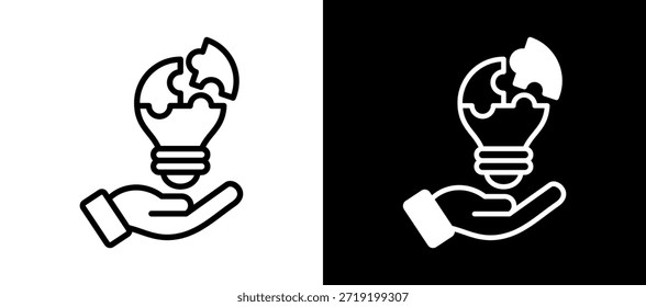Problem Solving Skills Icon whiteblack Vector Illustration