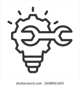 Problem Solving Tools Outline Icon Vector Illustration