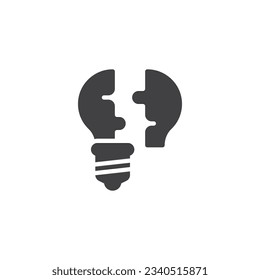 Problem solving vector icon. filled flat sign for mobile concept and web design. Light bulb puzzle glyph icon. Symbol, logo illustration. Vector graphics