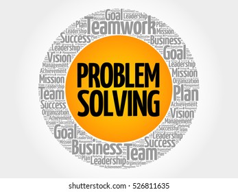 Problem Solving word cloud collage, business concept background
